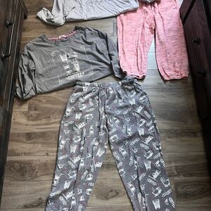 La Vie En Rose Cozy  Pajama Set - Gray and Pink